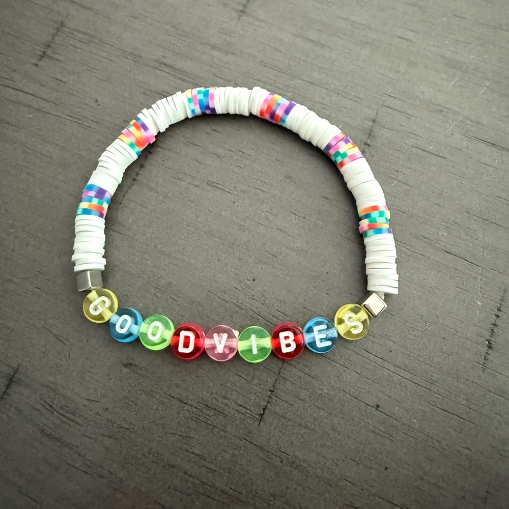 Colorful Beaded “GOOD VIBES” Bracelet